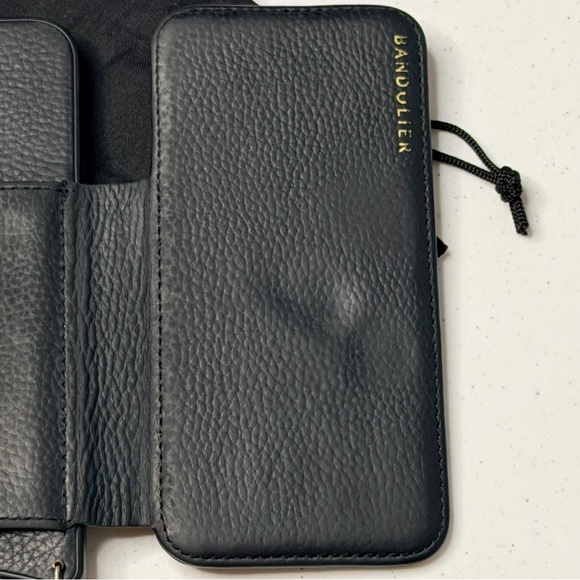 Bandolier Midnight Black Leather iPhone 13 Pro Max Case - Picture 5 of 13